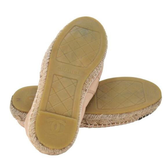 Chanel Espadrille 38 CC Leather Cap Toe Flats CC-0717N-0003 - Picture 8 of 9